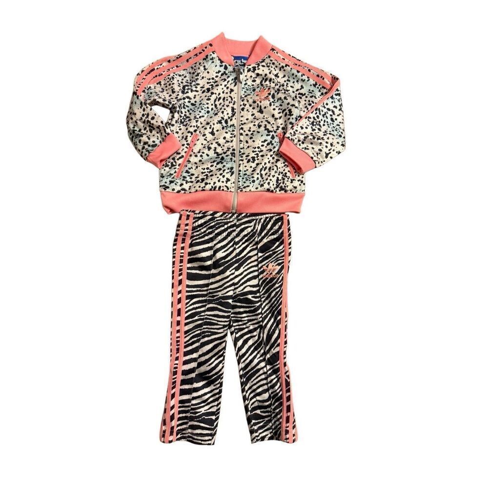 Adidas Originals Leopard Print Track Suit Set Two (2) Piece Outfit 9-12 Months